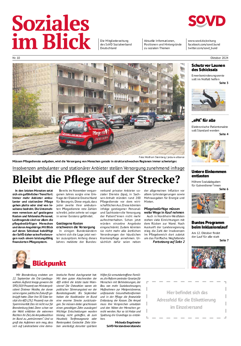 SoVD-Zeitung 10/2024 (Mitteldeutschland, Mecklenburg-Vorpommern)